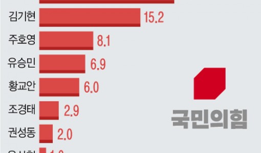 與지지층 당대표 적합도, 나경원 30.8% 안철수 20.3%, 김기현 15.2%[신년 여론조사]